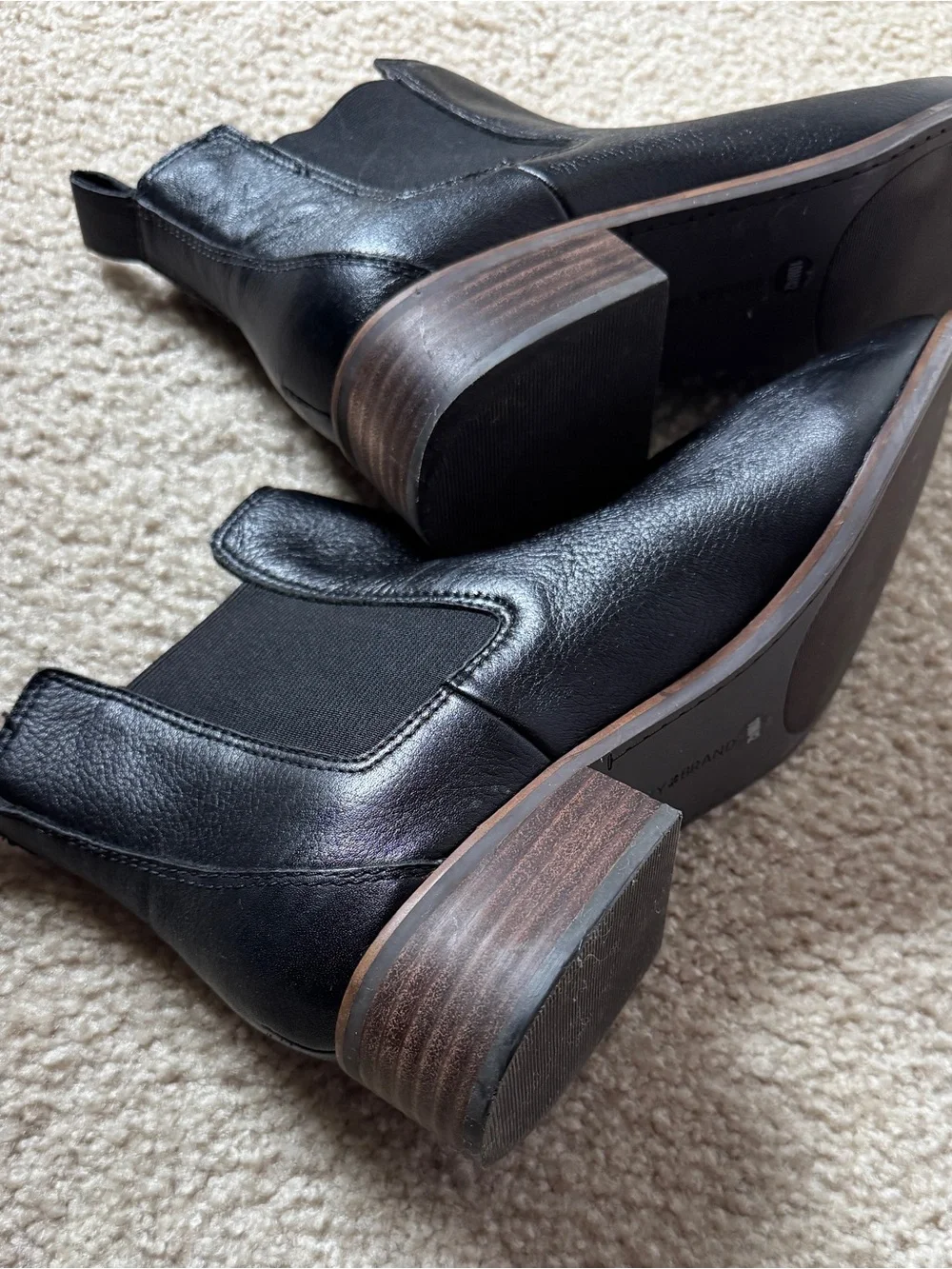 Lucky Brand Black Leather Chelsea Ankle Boots